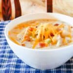 loaded crockpot potato soup with bacon