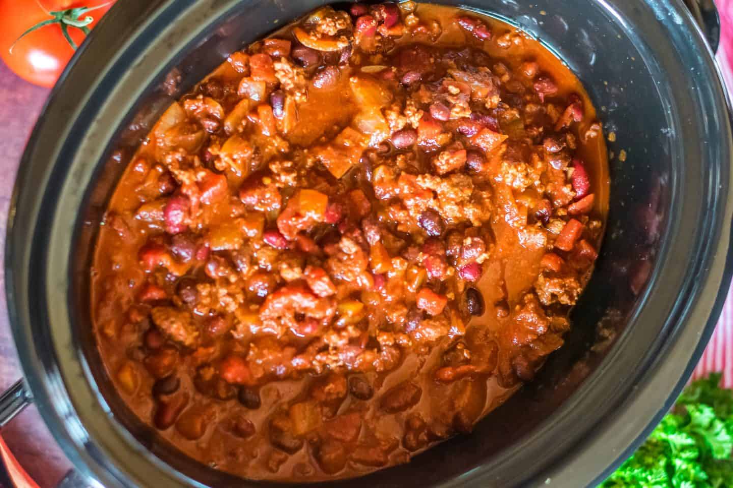 Easy Slow Cooker Chili — Only 3 Steps