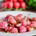 garlic roasted radishes