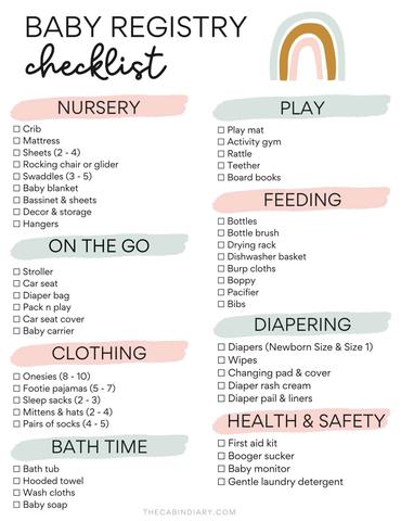baby registry checklist must haves for 2020 printable pdf