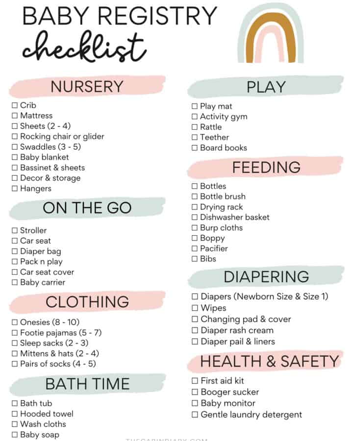 baby registry checklist