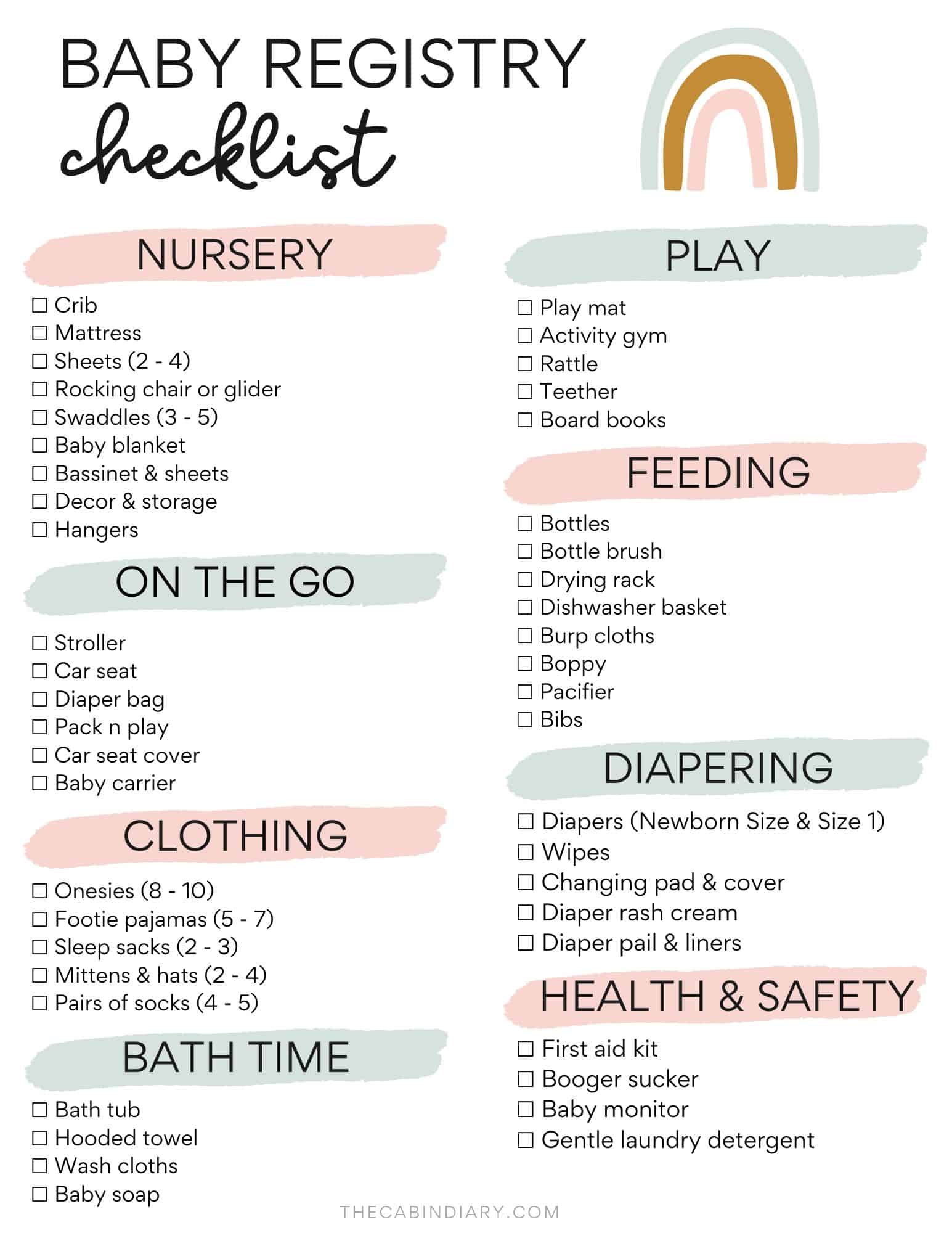 Baby Registry Checklist Image